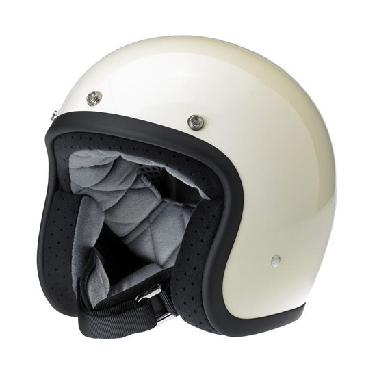 Biltwell Bonanza Gloss Vintage White DOT Open Face Helmet 