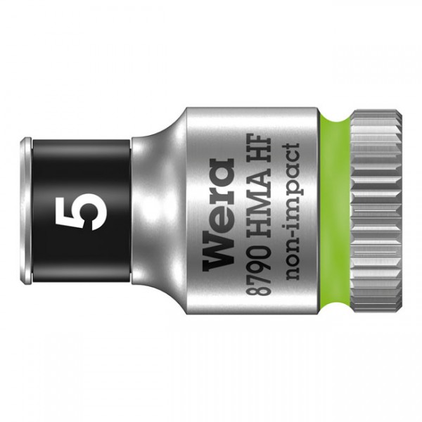 WERA Tools Zyklop 1/4&quot; socket with holding function Metric 5.0 - Hex bolts and nuts
