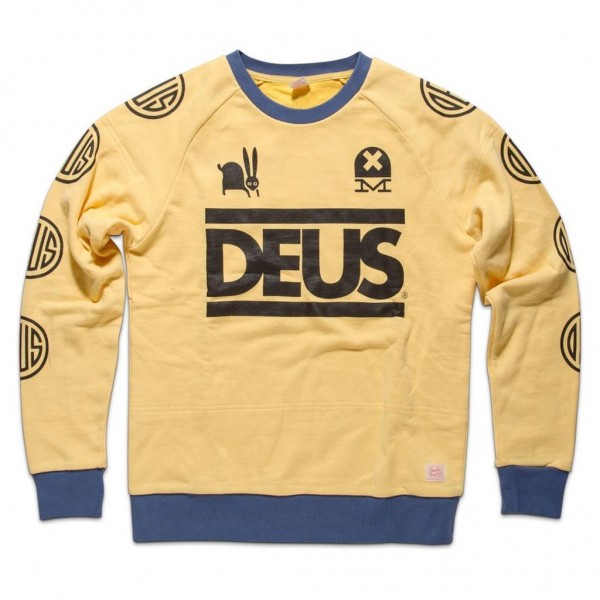 DEUS EX MACHINA Men&#039;s Sweater Travis Crew - yellow &amp; blue