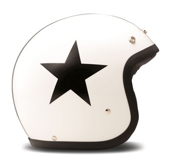 DMD Open Face Helmet Vintage Star White