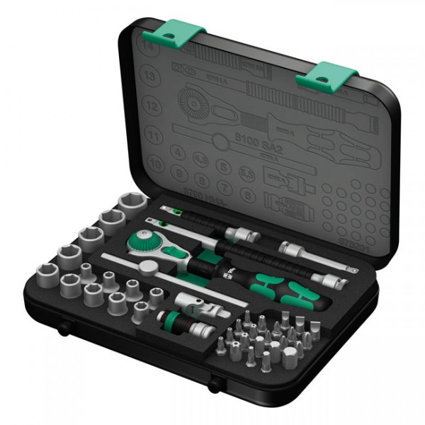WERA Tools 8100 SA 2 Zyklop Speed Ratchet kit 1/4&quot; drive - metric&quot;