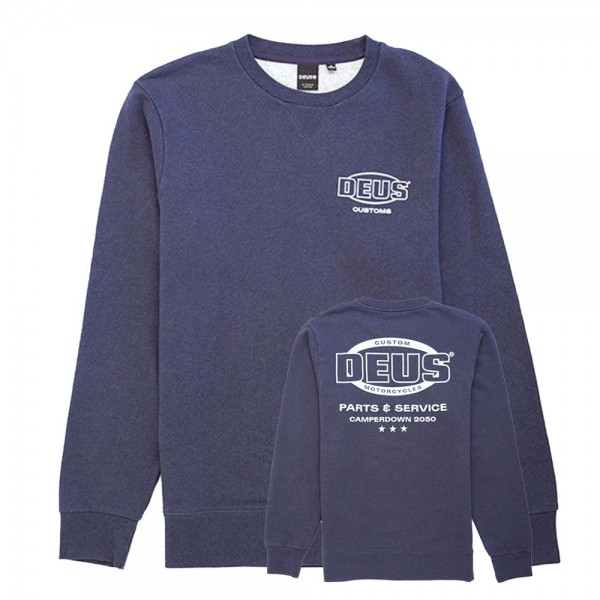 DEUS EX MACHINA Sweatshirt Chop Shop Crew in blue