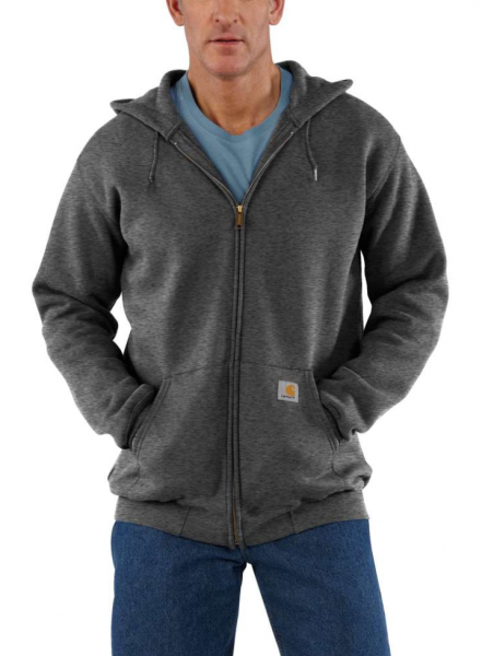 CARHARTT Midweight Hooded Zip-Front Sweatshirt carbon heather