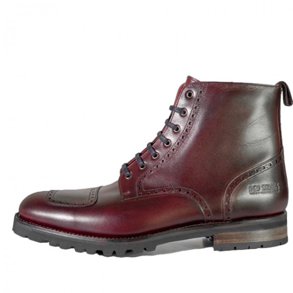 RED SERIES motorcycle boots Benny in oxblood red