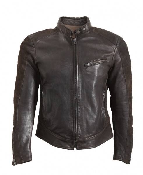 ROKKER Jacket Cafe Racer Leather Jacket - brown