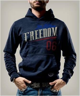HOLY FREEDOM Men&#039;s Hoodie - &quot;Stars &#039;n&#039; Stripes&quot; - blue