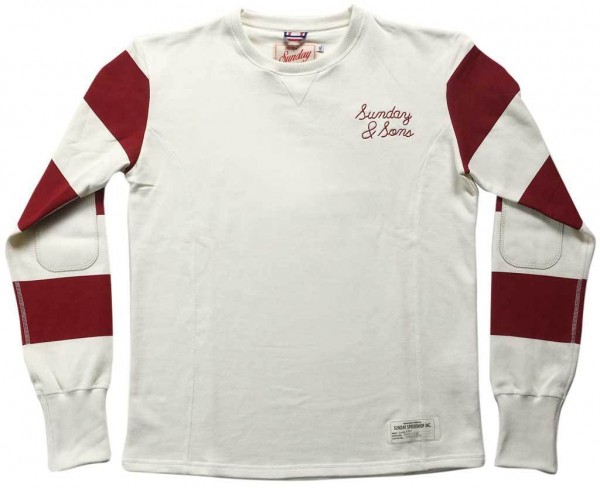 SUNDAY SPEEDSHOP Sweatshirt Sunday &amp; Sons Motodrome - white &amp; red