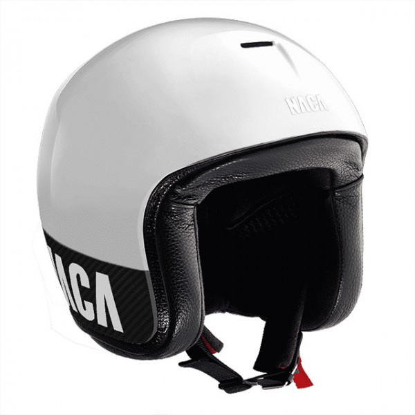 NACA open face helmet Riviera made from Carbon in white