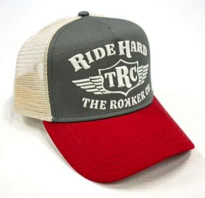 Rokker Hat Ride Hard Trukker grey, red and beige