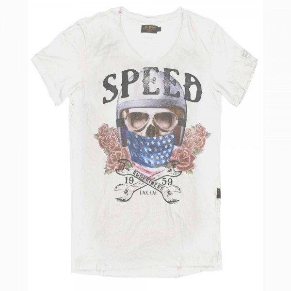 RUDE RIDERS T-Shirt - &quot;Speed&quot; - white