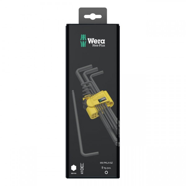 WERA Tools hex key set blacklaser US sizes - 5/64&quot;, 3/32&quot;, 1/8&quot;, 5/32&quot;, 3/16&quot;, 7/32&quot;, 1/4&quot;, 5/16&quot;, 3/8&quot; socket head bolts