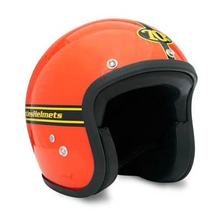 SEVENTIES Pastello Orange Motorcycle Helmet 