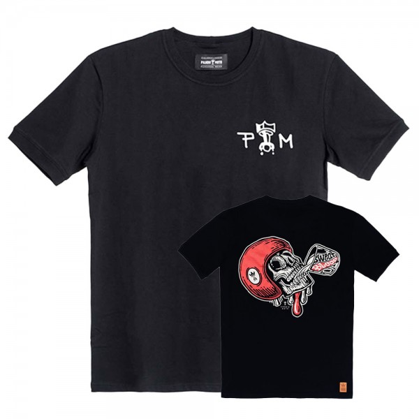 PANDO MOTO T-Shirt Mike Red Skull 01 black