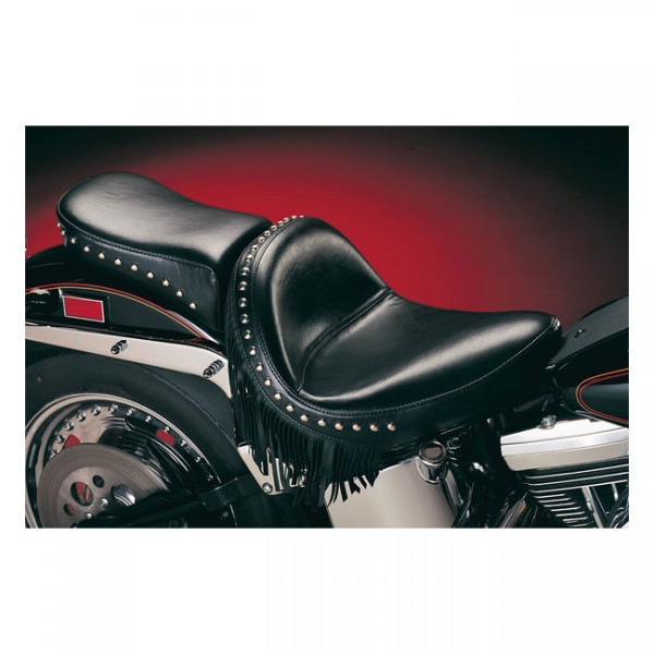 LEPERA Seat LePera, Monterey solo seat. Smooth with fringes - 84-99 Softail (NU)