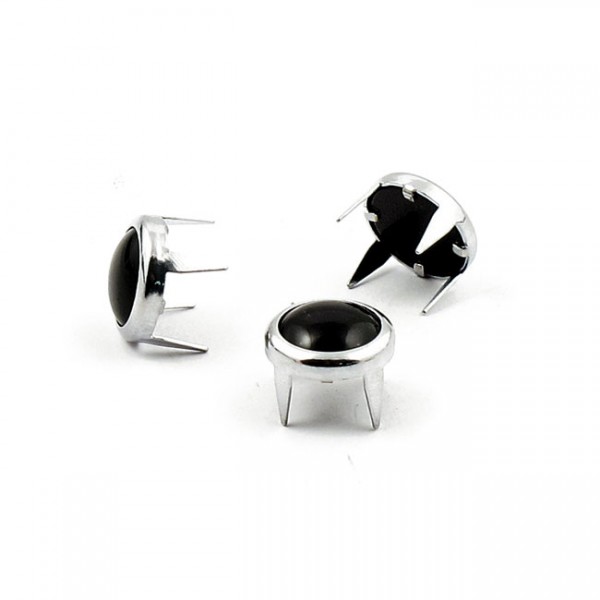 MUSTANG Seat Mustang, decorative studs. Chrome with black pearl