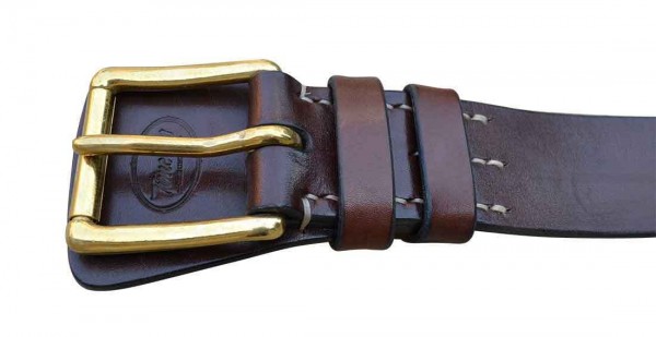 Timeless Leather Military Belt brown