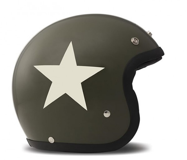 DMD Open Face Helmet Vintage Star Green/White