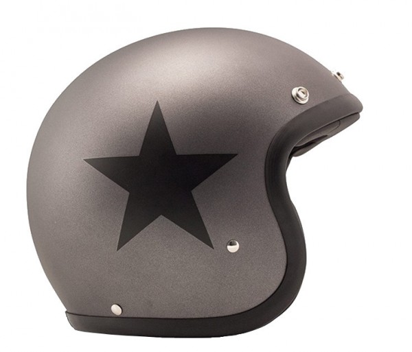 DMD Open Face Helmet Vintage Star Grey