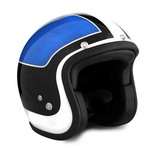 SEVENTIES Superflat Vintage Replica Blue Motorcycle Helmet