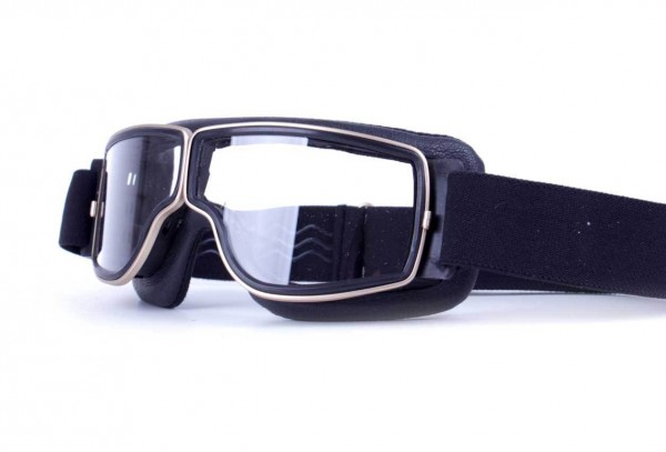 AVIATOR Motorcycle Goggles T3 black gold clear