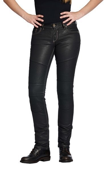 ROKKER Women&#039;s Jeans The Diva Biker Style - black coated