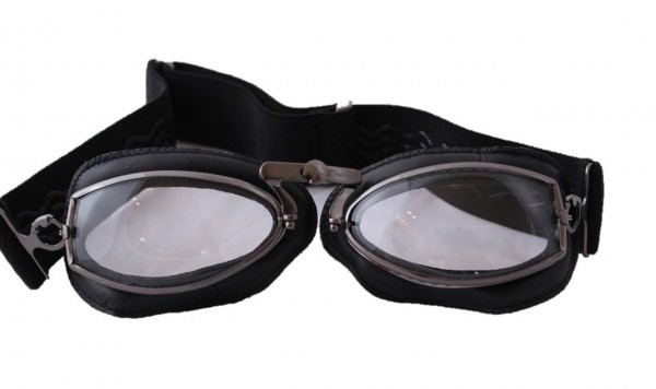 AVIATOR Motorcycle Goggles Mod 444 gunmetal and leather