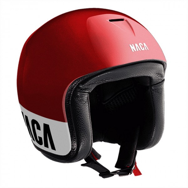 NACA open face helmet Riviera in red and white