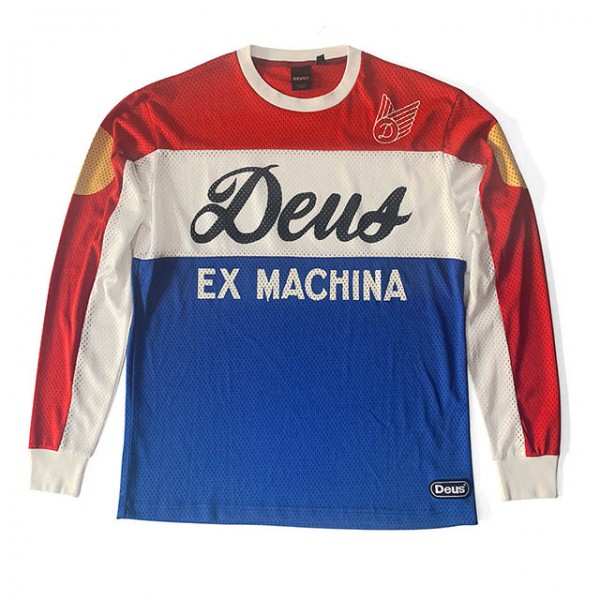 DEUS EX MACHINA moto jersey Saber in red white and blue