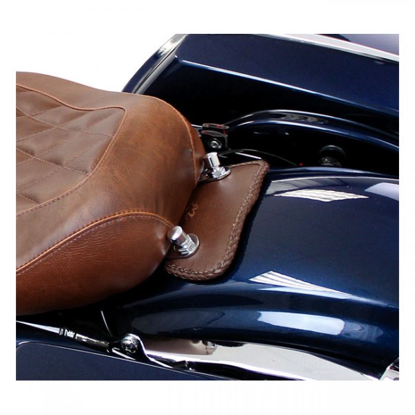 MUSTANG Seat Mustang, mini fender bib. Plain with braided edges. Brown - 00-03 FLSTS; 06-07 FLSTSC; 07-17 FLSTC; 05-17 FLSTN; 97-19 FLT/Touring