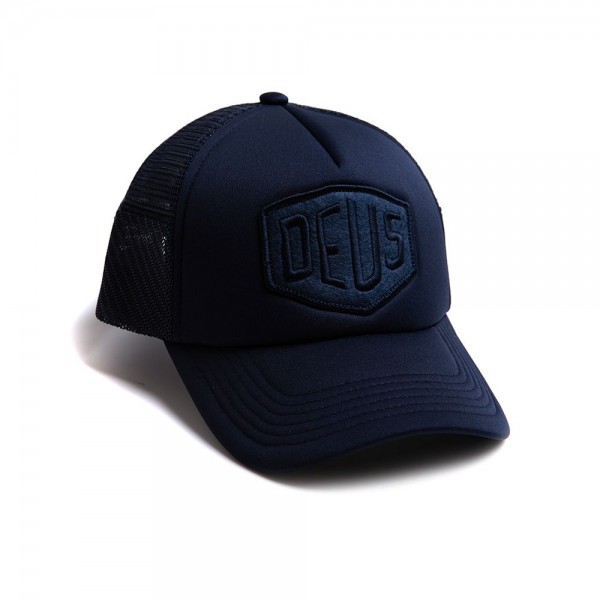 DEUS EX MACHINA hat Fleece Shield Trucker in midnight blue