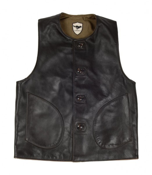 EL SOLITARIO Vest - Macone Leather Vest Lightweight Olive&quot;