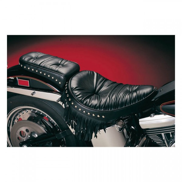 LEPERA Seat LePera, Sanora solo seat. Regal Plush with fringes - 00-07 Softail with up to 150mm tire, frame mounted (excl. FXSTD Deuce) (NU)