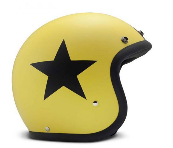 DMD Open Face Helmet Vintage Star Yellow